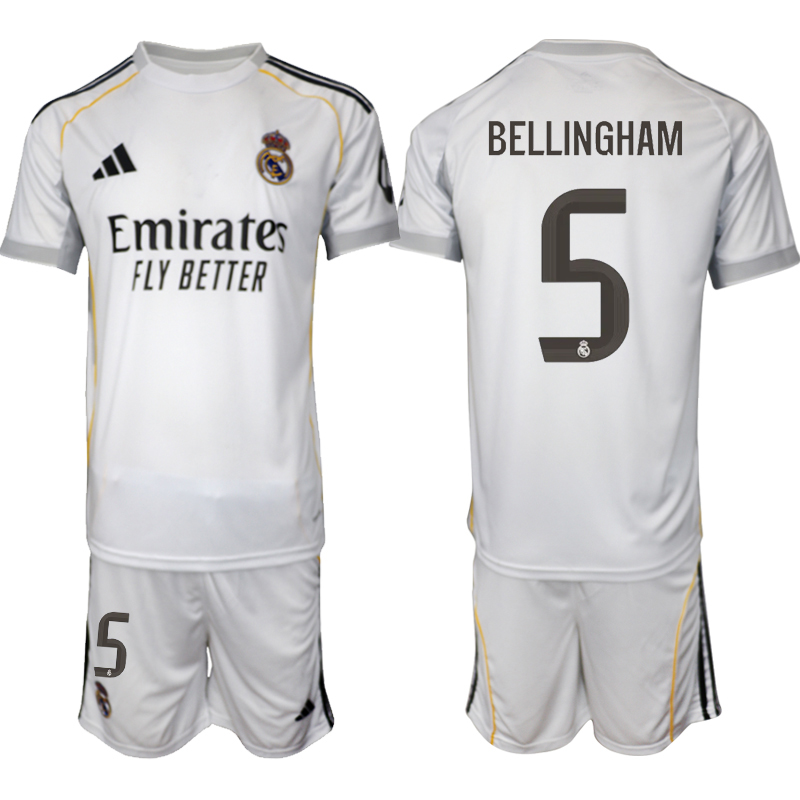 Men 2025-2026 Club Real Madrid home white #5 Soccer Jersey 01